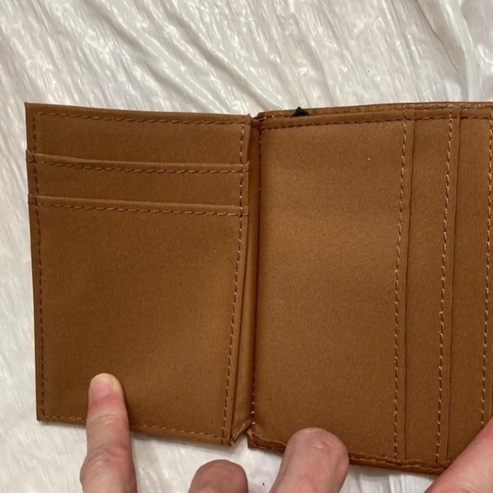 Fossil brown leather patchwork wallet